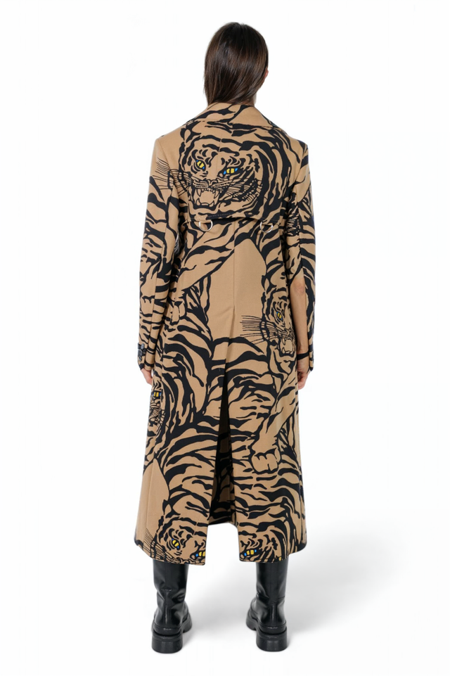 Valentino Tiger Print Wool Blend Maxi Coat