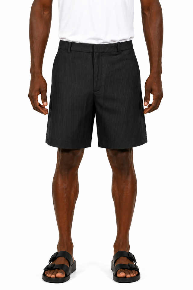Valentino Tailored Pinstripe Shorts in Black