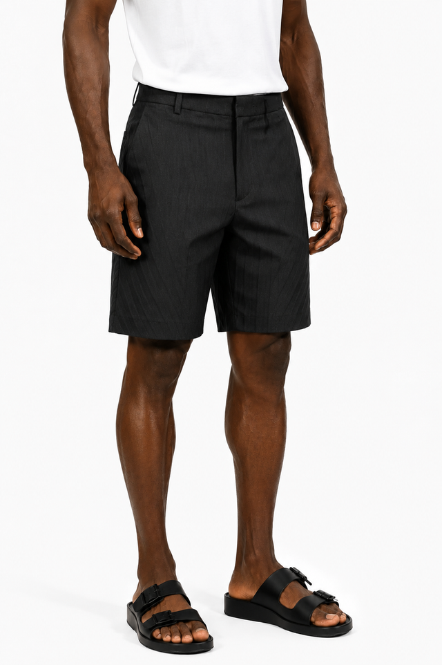 Valentino Tailored Pinstripe Shorts in Black