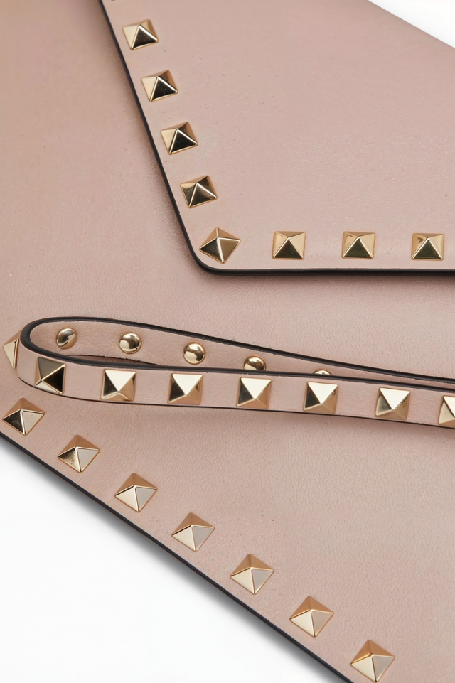 Valentino Garavani Rockstud Leather Envelope Clutch