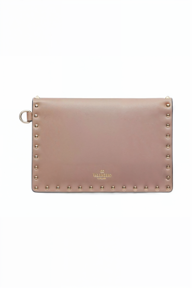 Valentino Garavani Rockstud Leather Envelope Clutch