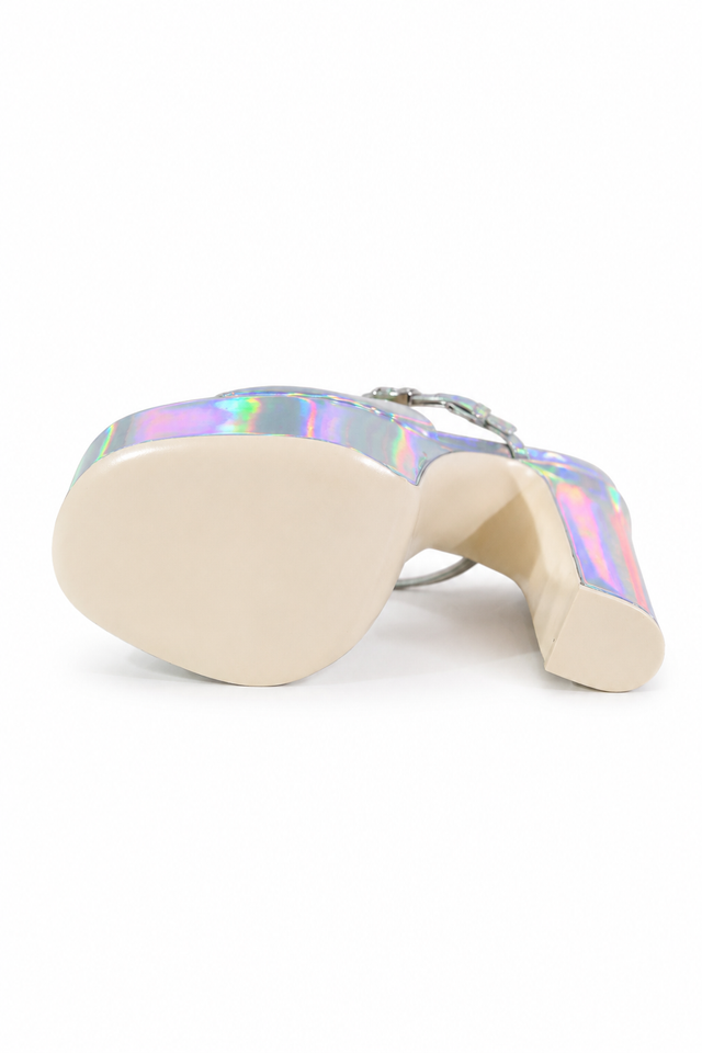 Valentino Garavani Holographic Platform Mule Sandals