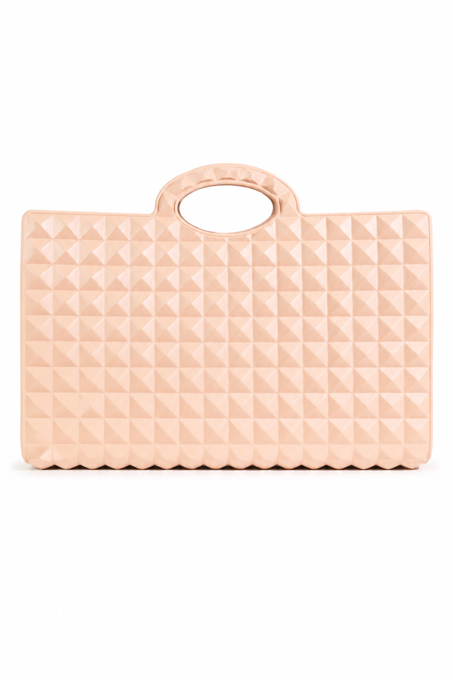Valentino Garavani Roman Stud Rubber Tote Bag – Blush