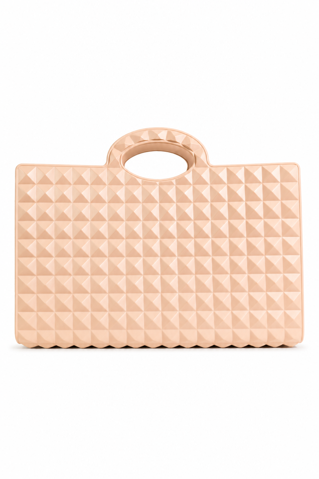 Valentino Garavani Roman Stud Rubber Tote Bag – Blush
