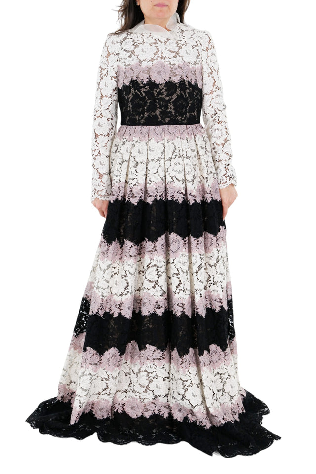 Valentino Monochrome Lace Elegance Gown