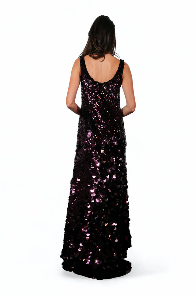 Valentino Black Sequin Embellished Gown
