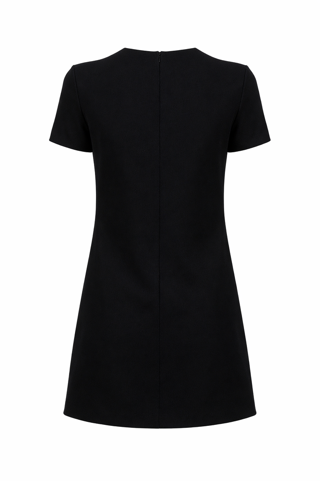 Red Valentino Sheer Polka Dot Tulle Panel Mini Dress in Black