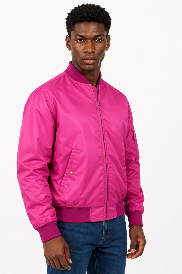 Valentino Technical Bomber Jacket in Hot Pink