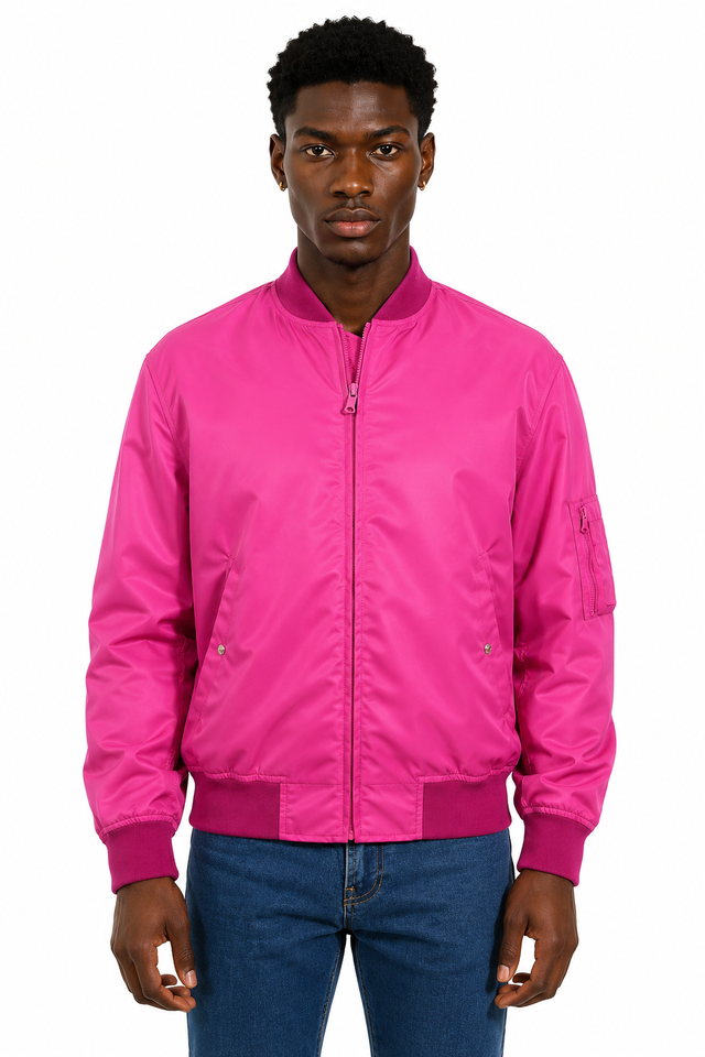 Valentino Technical Bomber Jacket in Hot Pink