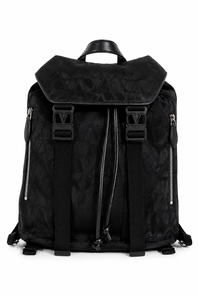Valentino Garavani VLogo Monogram Nylon Backpack – Black