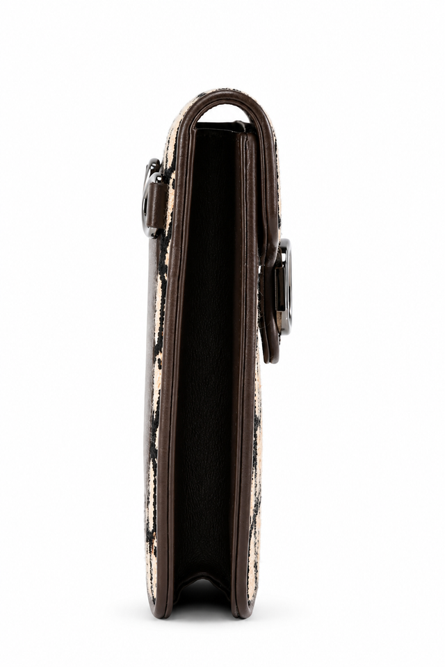 Valentino Garavani Toile Iconographe VLogo Phone Crossbody Pouch – Beige/Black