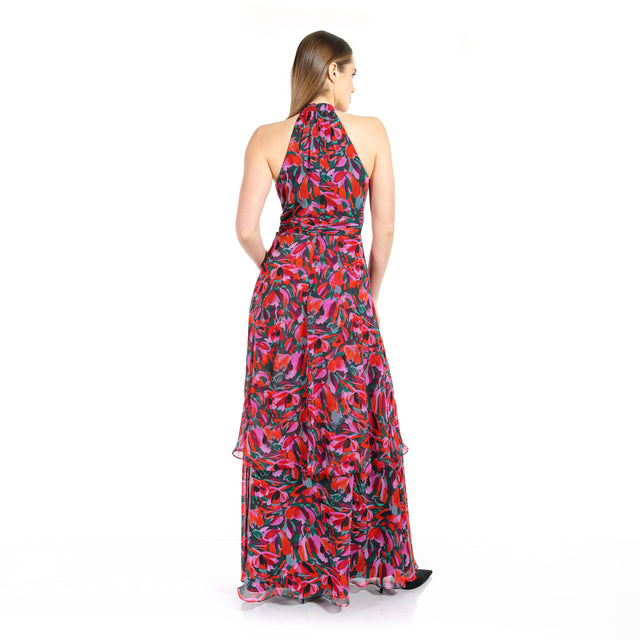 Mikael Aghal Botanical Halter Gown