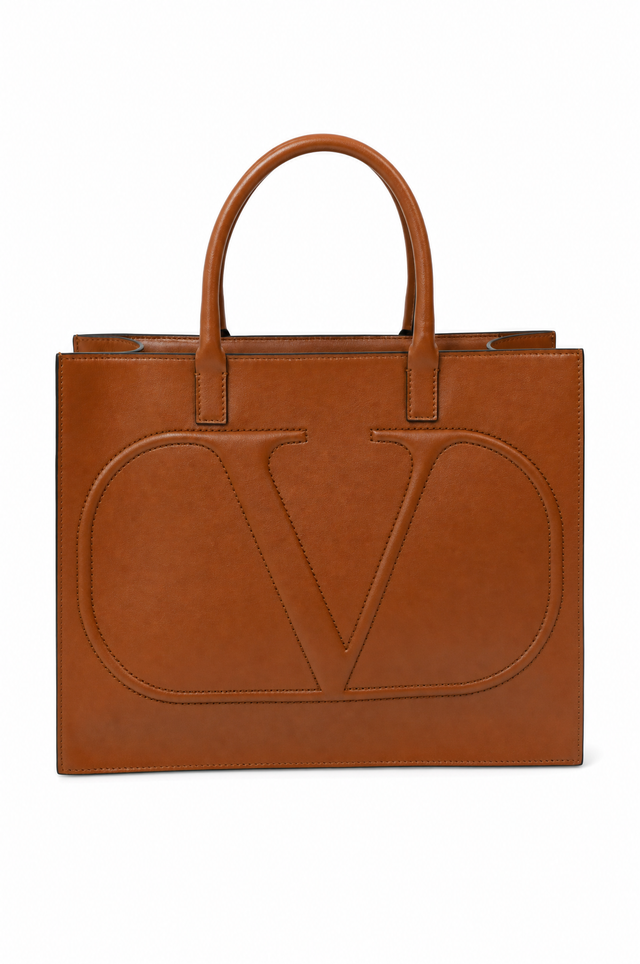 Valentino Garavani VLogo Escape Leather Tote Bag with Shoulder Strap