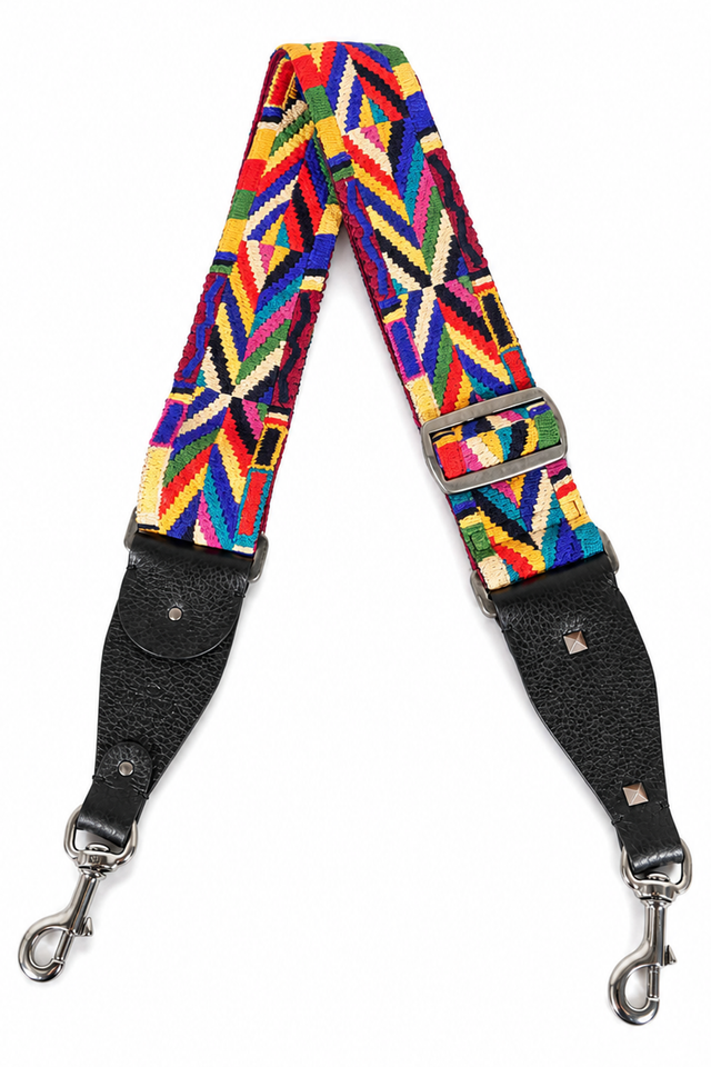 Valentino Garavani Rockstud Embroidered Canvas Bag Strap in Multicolor