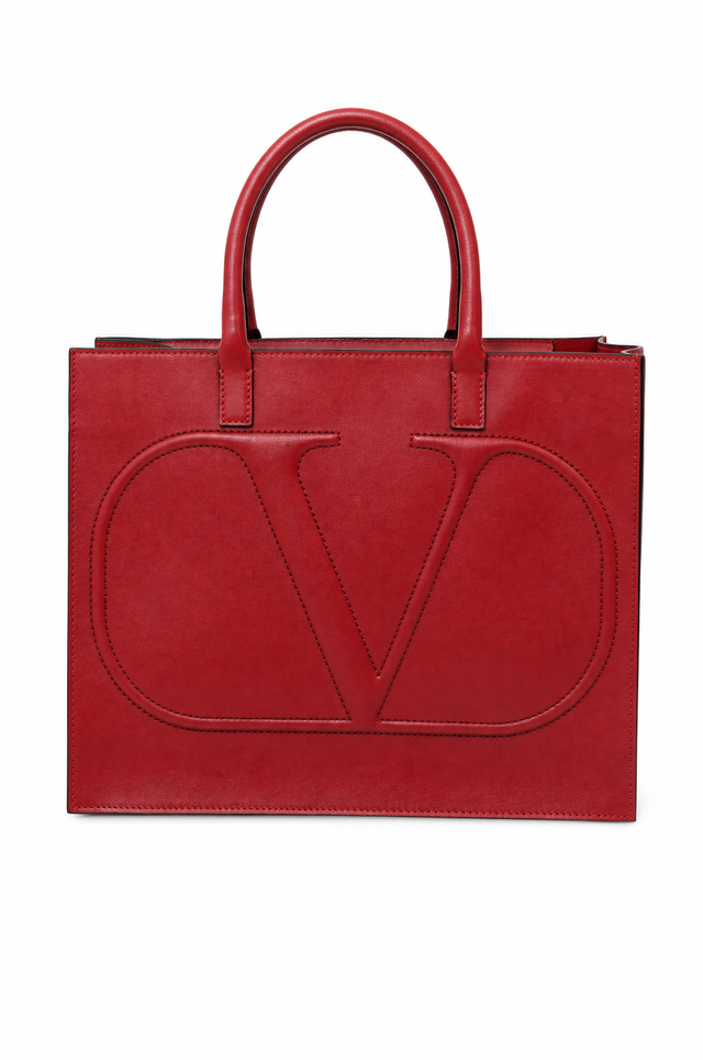 Valentino Garavani VLogo Escape Leather Tote Bag with Shoulder Strap