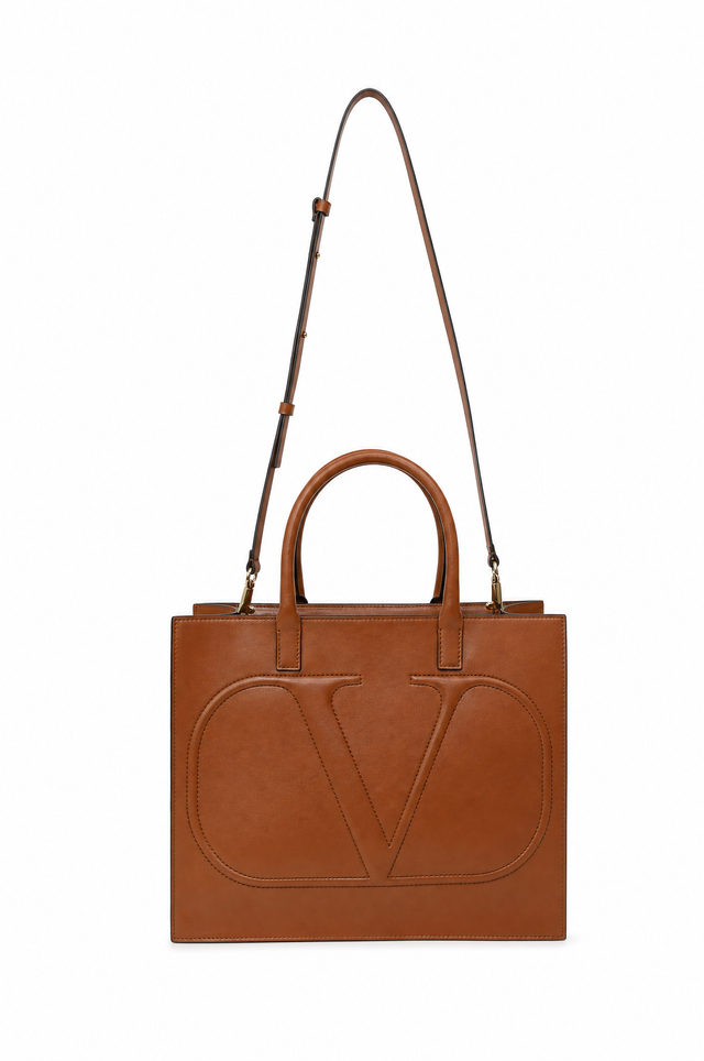 Valentino Garavani VLogo Escape Leather Tote Bag with Shoulder Strap