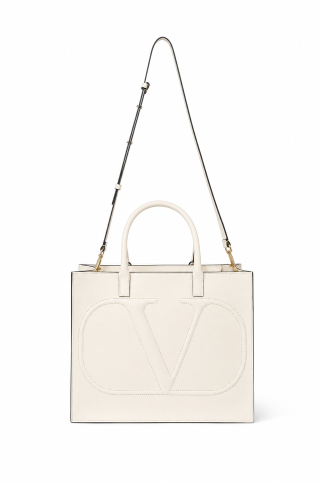 Valentino Garavani VLogo Escape Leather Tote Bag with Shoulder Strap