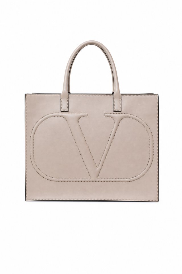 Valentino Garavani VLogo Escape Leather Tote Bag with Shoulder Strap