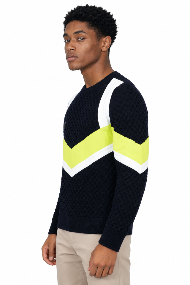 Valentino Chevron VLTN Patch Waffle-Knit Sweater