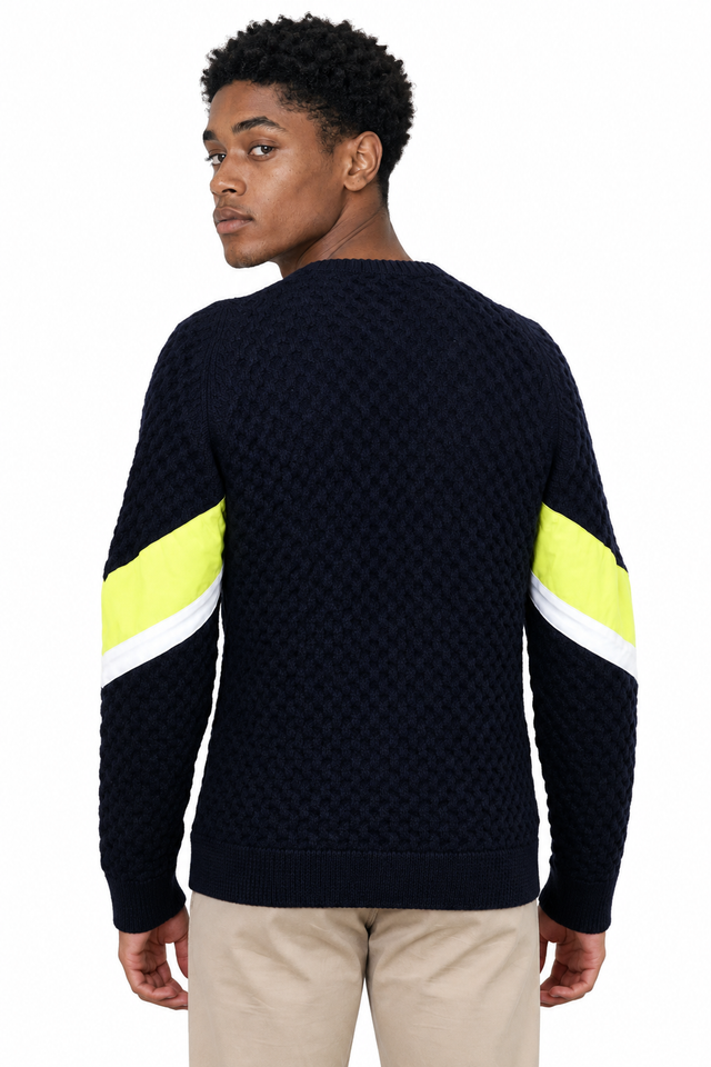 Valentino Chevron VLTN Patch Waffle-Knit Sweater