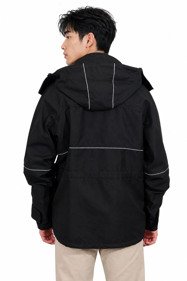 Valentino Floral Print Hooded Utility Jacket