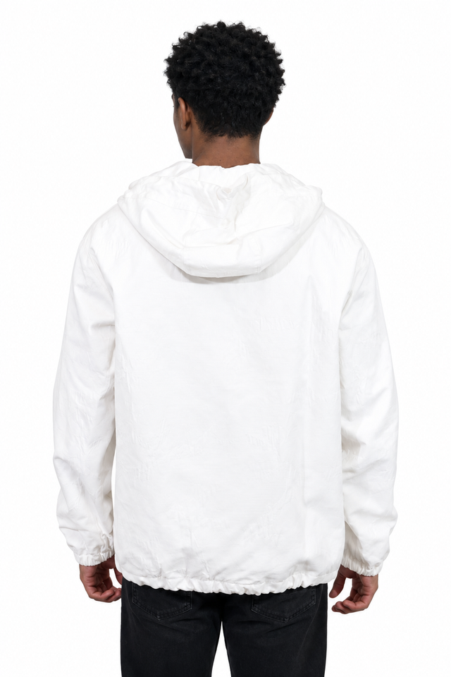Valentino Logo Print Hooded Windbreaker Jacket