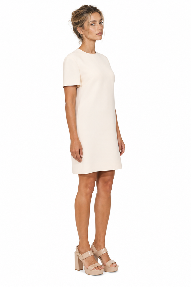 Valentino Garavani Short-Sleeve Crepe Shift Dress