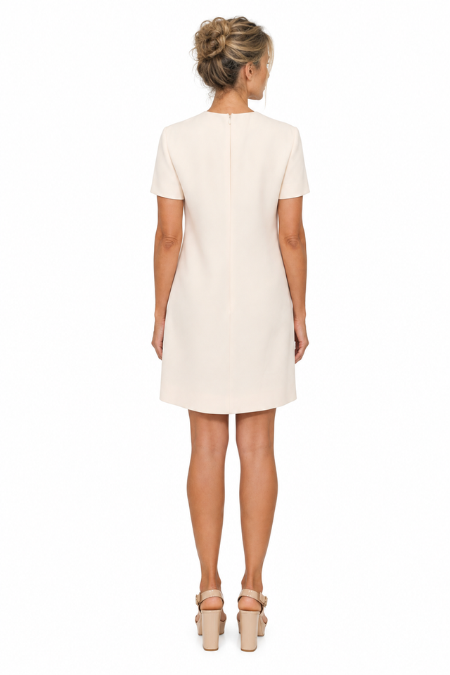 Valentino Garavani Short-Sleeve Crepe Shift Dress