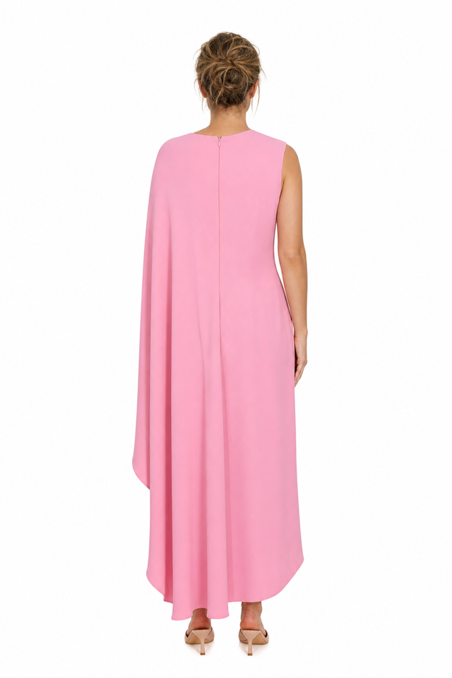 Valentino Garavani Asymmetric Drape Cape Column Maxi Dress