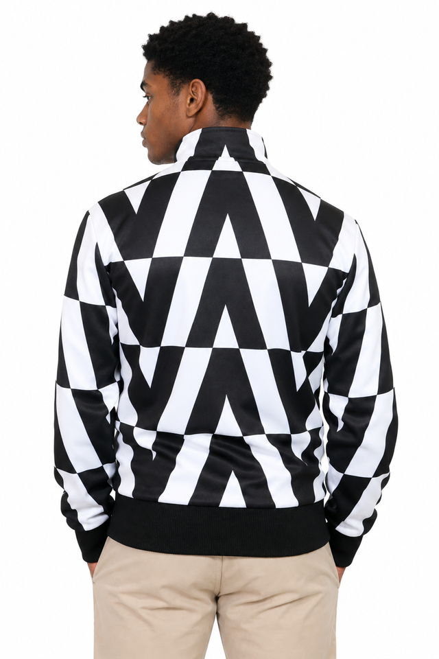 Valentino V-Optical Track Jacket in Black/White
