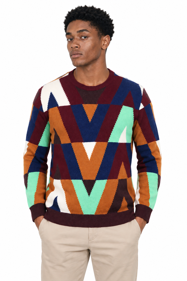 Valentino V-Optical Wool Knit Sweater
