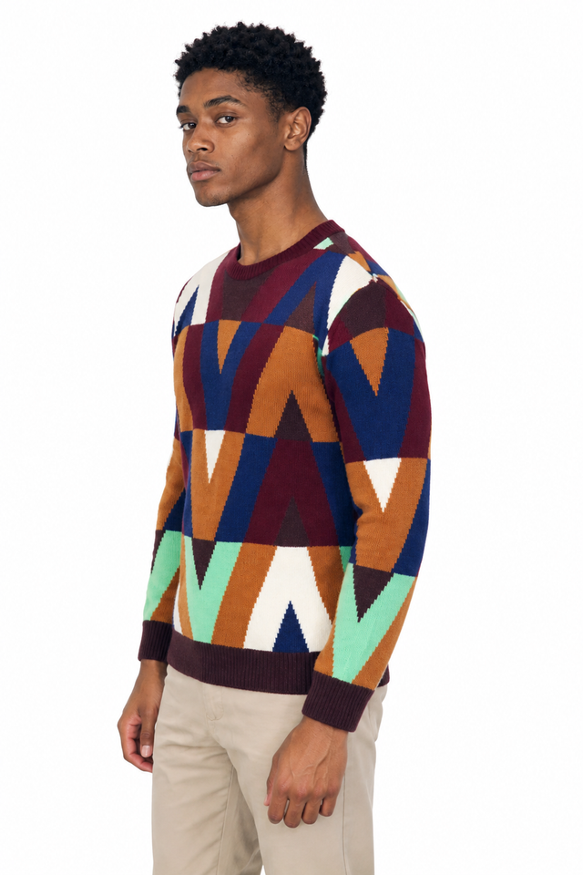 Valentino V-Optical Wool Knit Sweater