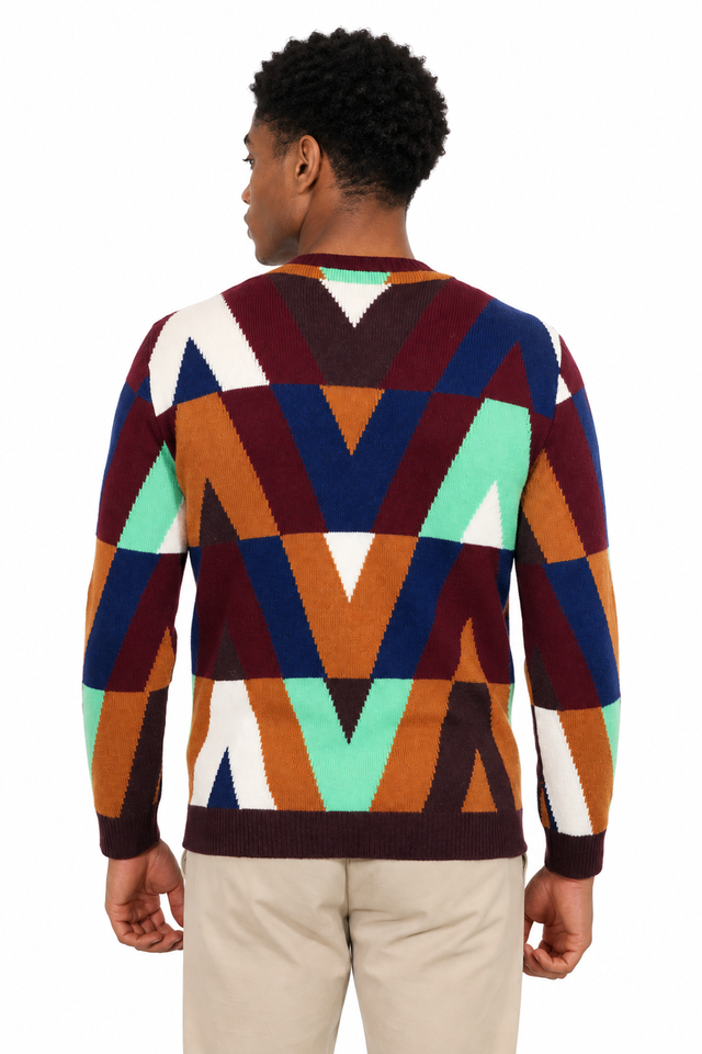Valentino V-Optical Wool Knit Sweater