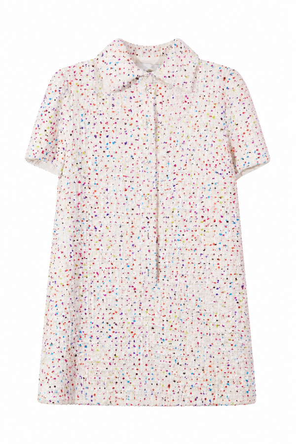 Valentino Confetti Bouclé Tweed Shift Mini Dress