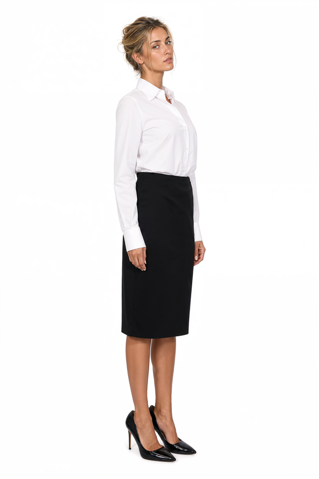 Valentino Classic High-Waist Pencil Skirt in Black