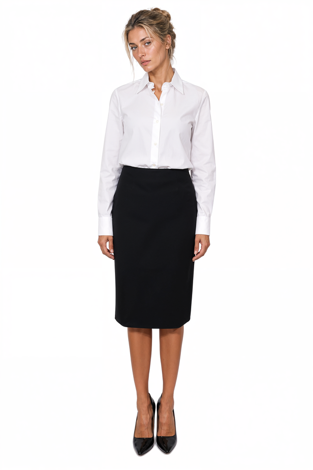 Valentino Classic High-Waist Pencil Skirt in Black