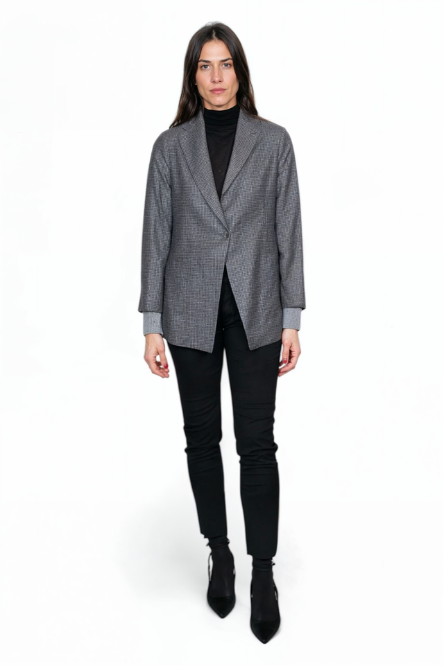 Fabiana Filippi Single-Button Gray Blazer