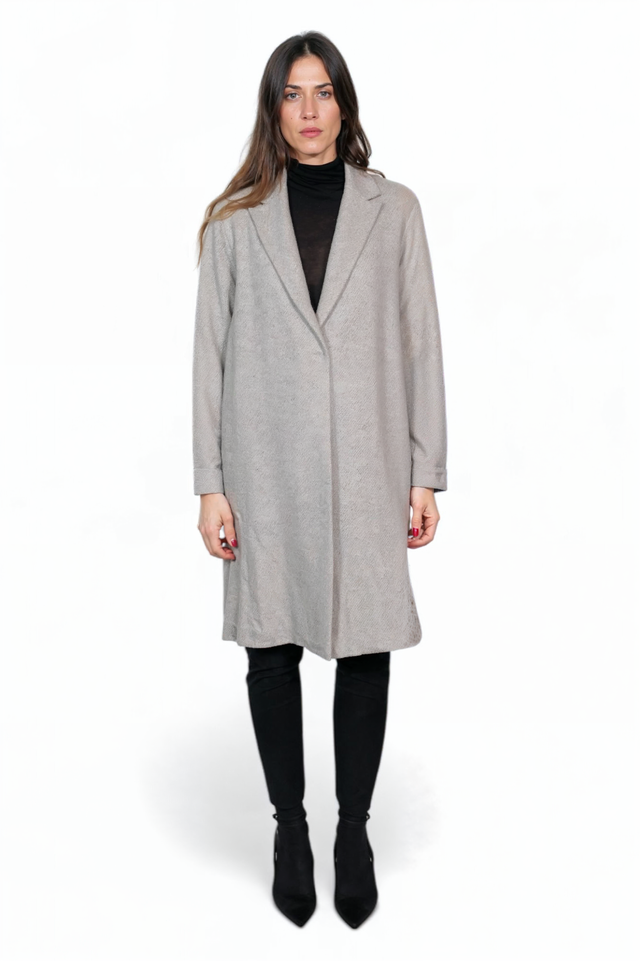 Fabiana Filippi Light Grey Straight-fit Coat