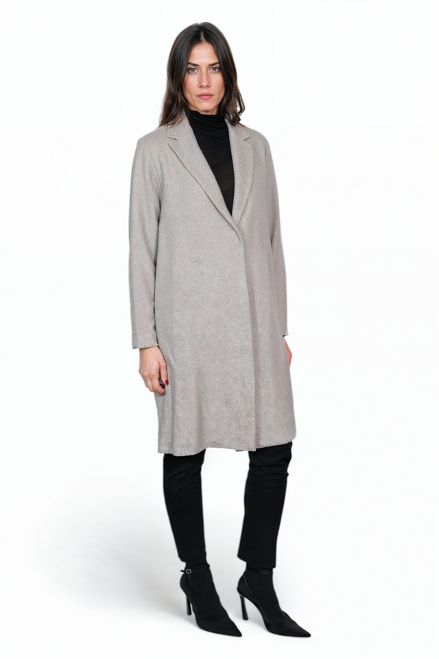 Fabiana Filippi Light Grey Straight-fit Coat