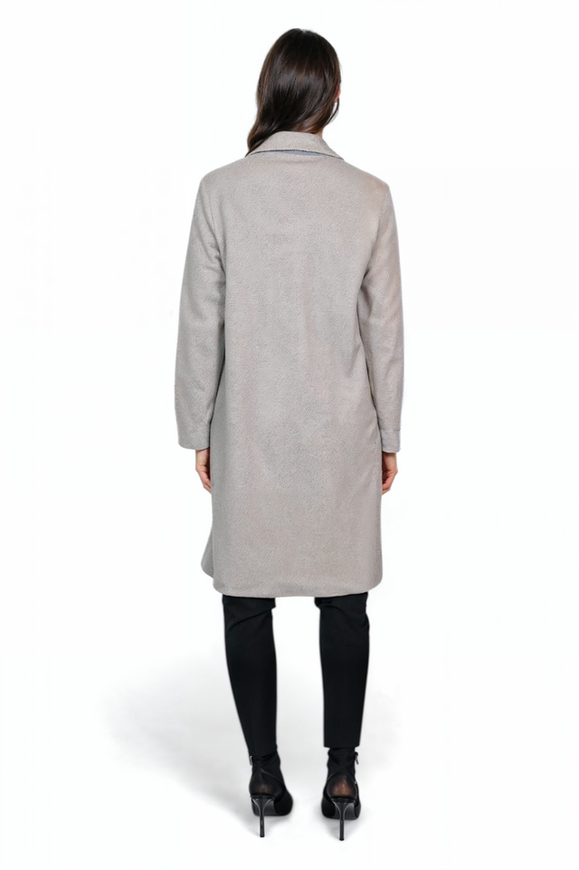 Fabiana Filippi Light Grey Straight-fit Coat