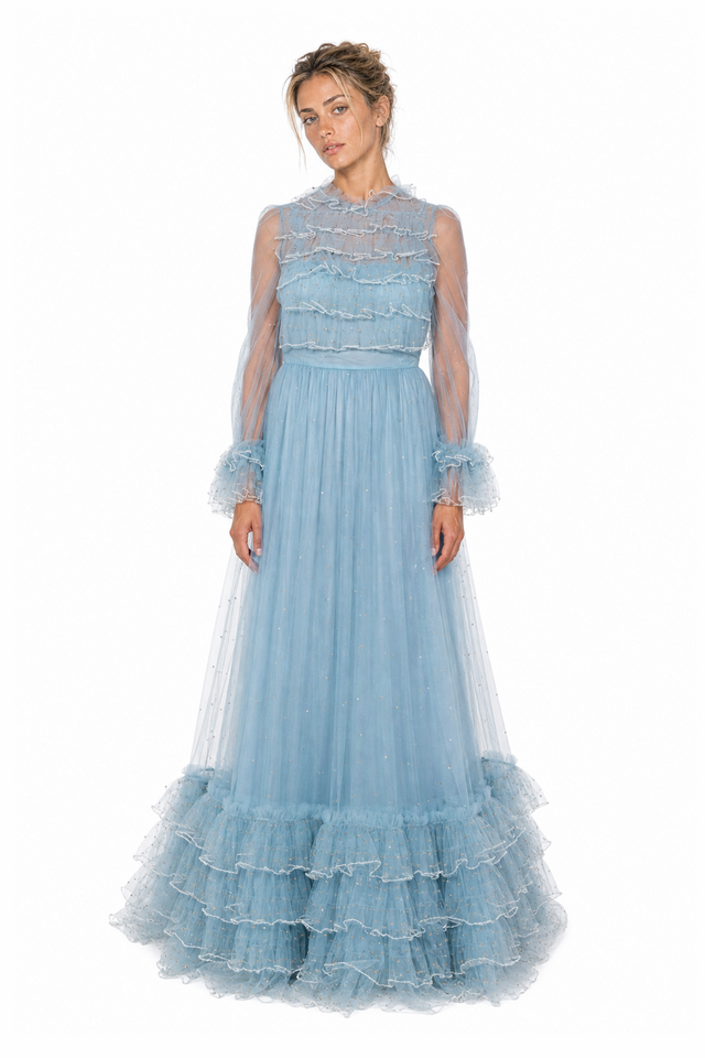 Valentino Powder Blue Tulle Gown