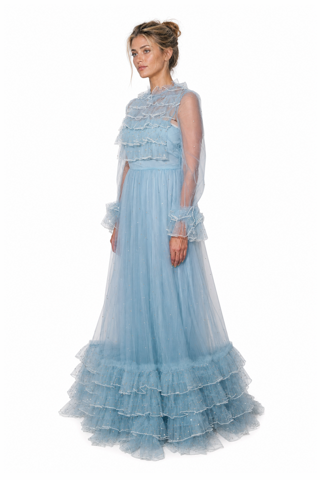 Valentino Powder Blue Tulle Gown