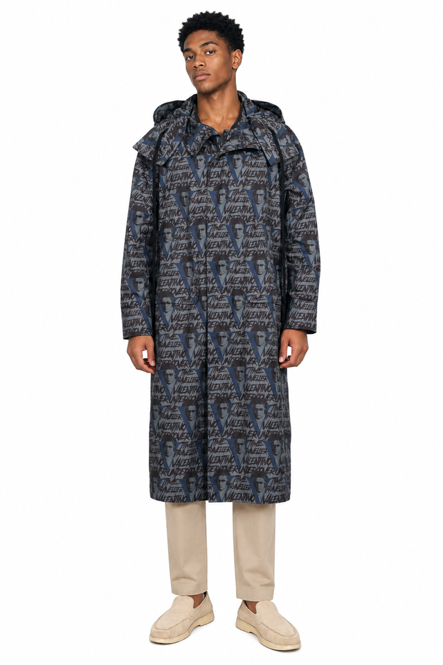 Valentino x Undercover "Time Traveller" Printed Hooded Parka Coat