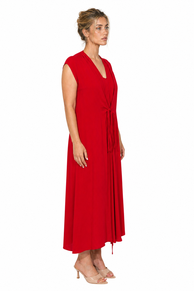 Valentino Garavani Front-Tie Draped Maxi Dress