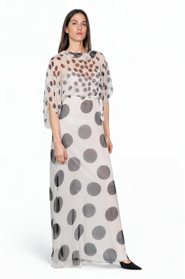 Valentino Sheer Polka Dot Maxi Dress