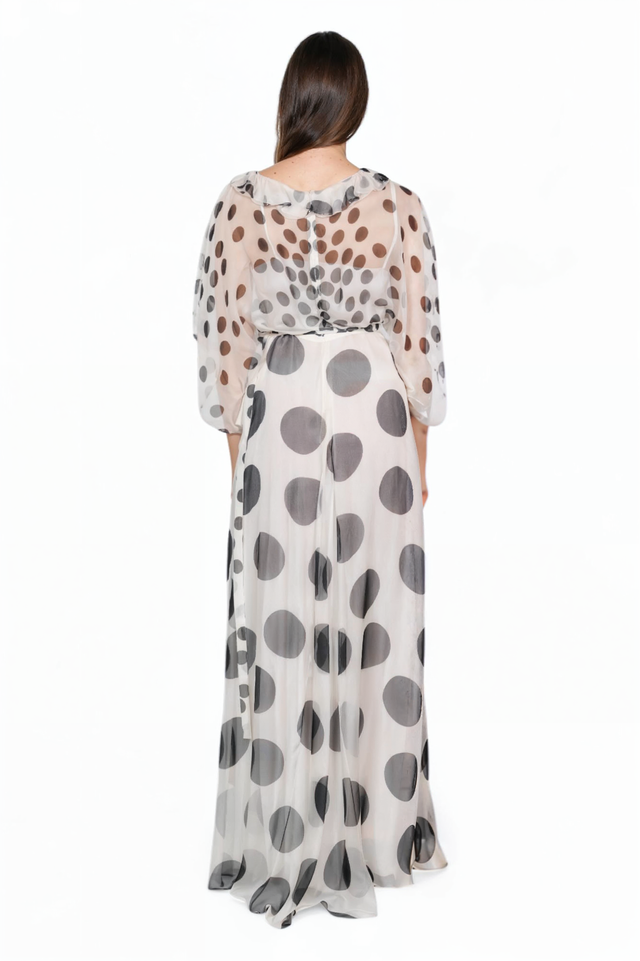 Valentino Sheer Polka Dot Maxi Dress