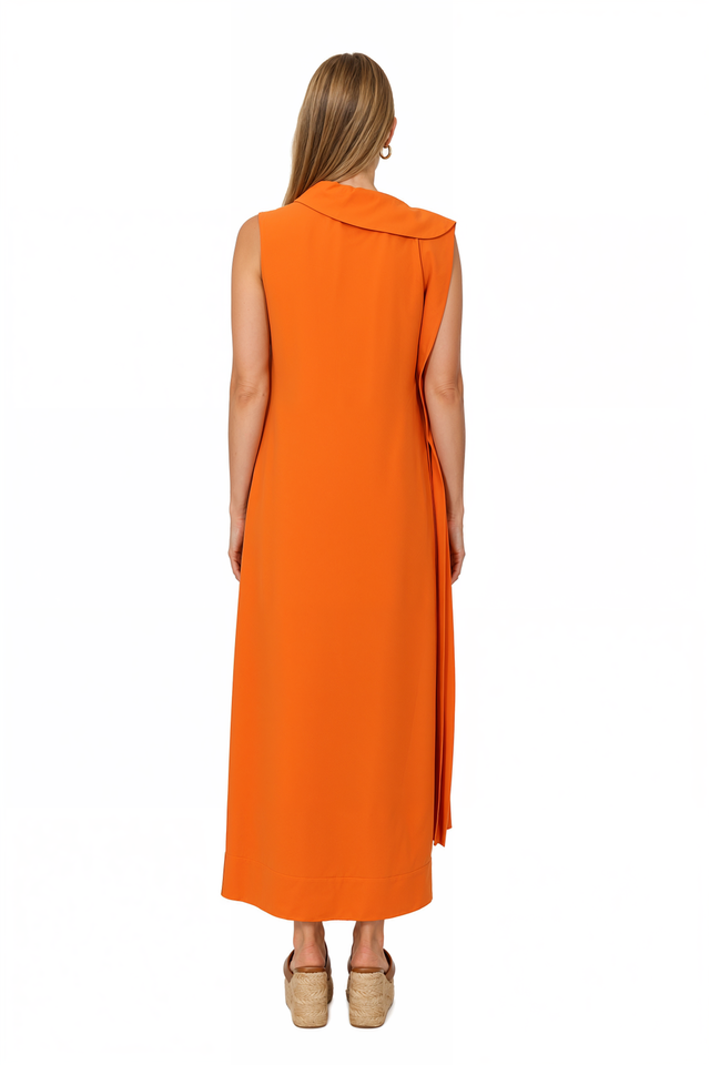 Valentino Sleeveless Draped Neckline Maxi Dress
