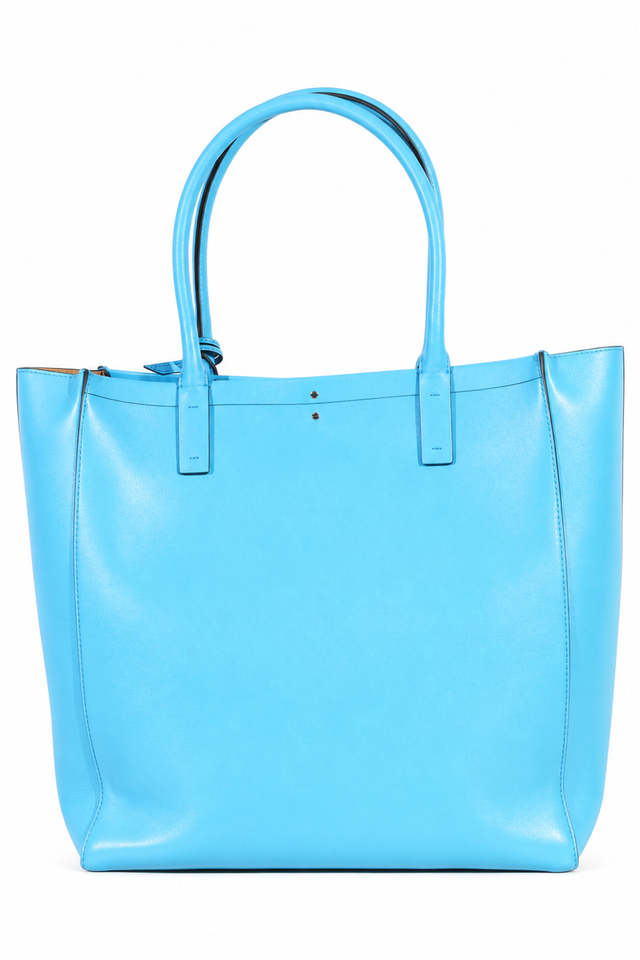 Valentino Garavani Escape VLogo Leather Tote Bag in Sky Blue