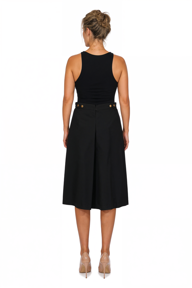 Valentino Pleated Cotton-Twill Midi Skirt