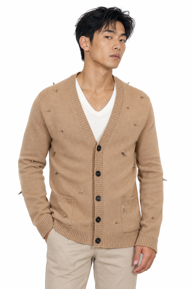 Valentino Spiked Cashmere Cardigan